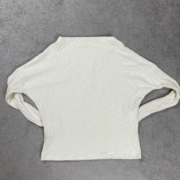 Michael Stars Womens XS Dakota Top Cream Ribbed Boat Neck Long Sleeve NWOT - Picture 2 of 3